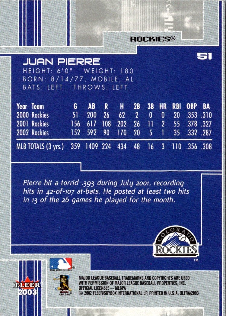2003 Ultra Juan Pierre