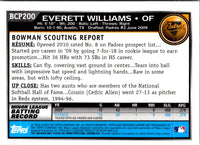 2010 Bowman Chrome Prospects Everett Williams #BCP200
