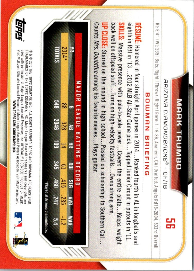 2015 Bowman Mark Trumbo