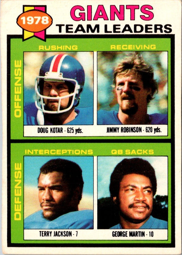 1979 Topps Doug Kotar/Jimmy Robinson/Terry Jackson/George Martin #188