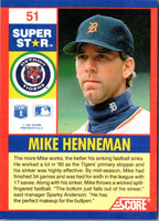 1991 Score 100 Superstars Mike Henneman #51
