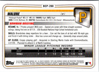 2020 Bowman Chrome Prospects Brennan Malone #BCP-200