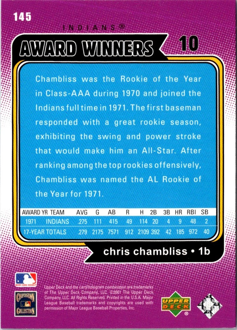 2001 Upper Deck Decade 1970's Chris Chambliss