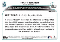 2022 Topps Update Matt Brash #US274