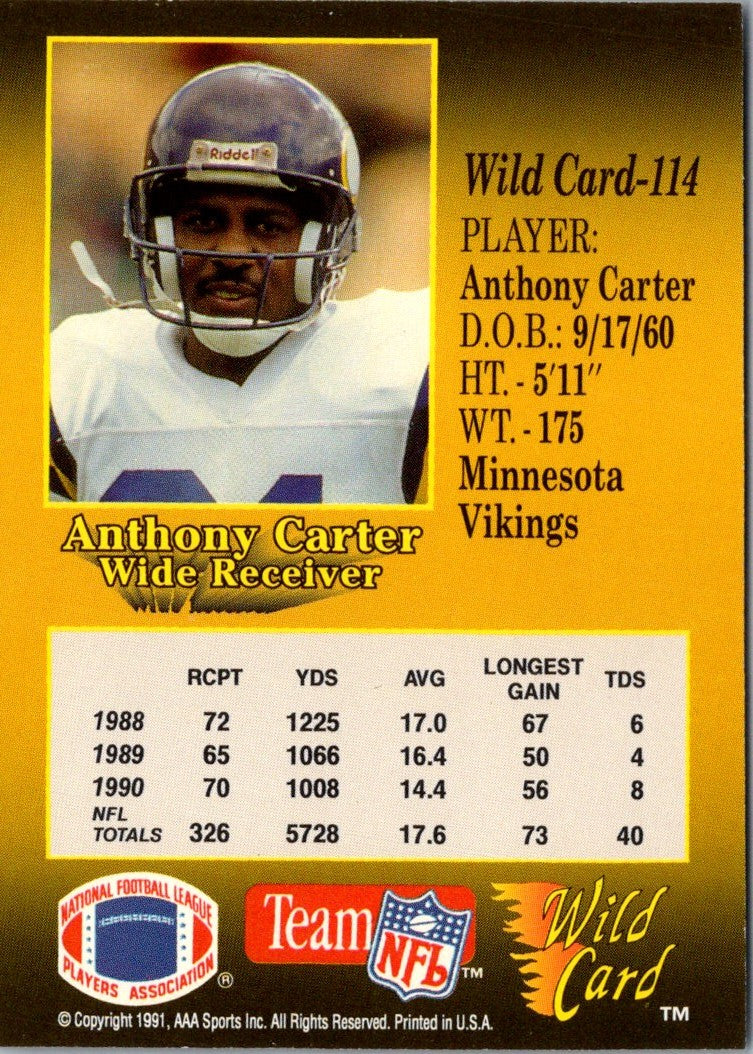 1991 Wild Card Anthony Carter