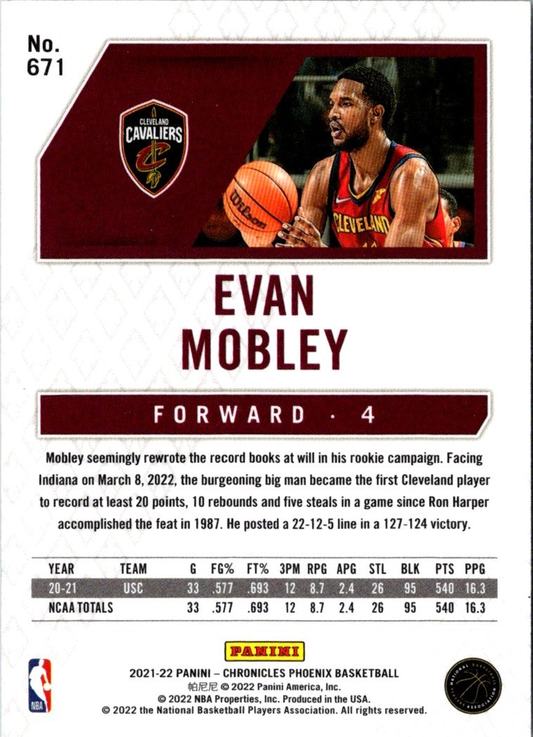 2021 Panini Chronicles Evan Mobley