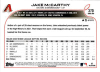 2022 Topps Jake McCarthy #370 Rookie