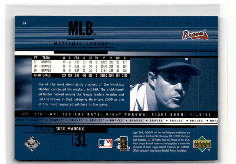 2000 Upper Deck HoloGrFX Greg Maddux