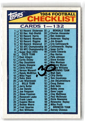 1984 Fleer Team Action Super Bowl V #63