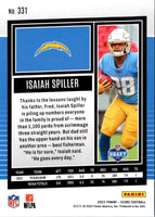 2022 Score Isaiah Spiller #331 Rookie
