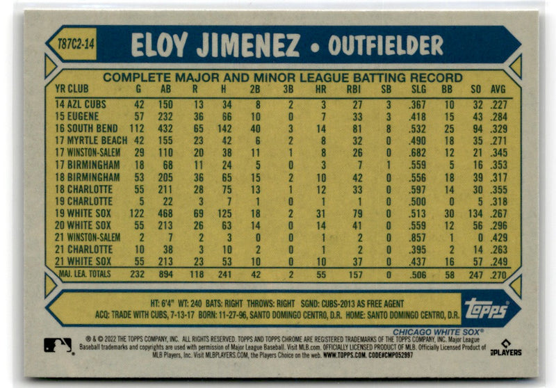 2022 Topps 1987 Baseball Chrome Eloy Jimenez