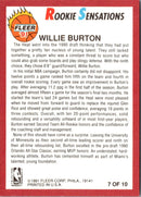 1991 Fleer Rookie Sensations Willie Burton