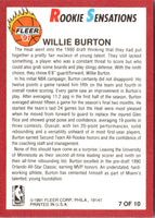 1991 Fleer Rookie Sensations Willie Burton #7