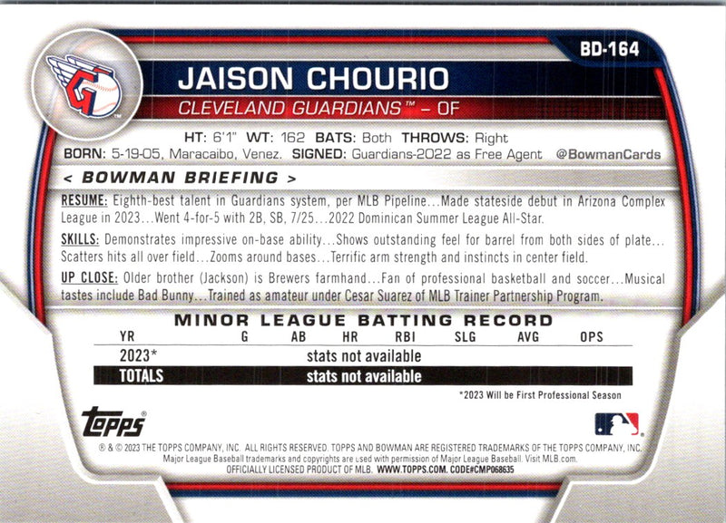 2023 Bowman Draft Jaison Chourio