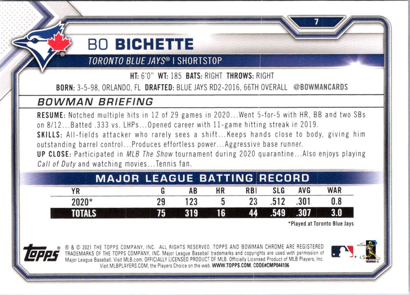 2021 Bowman Bo Bichette