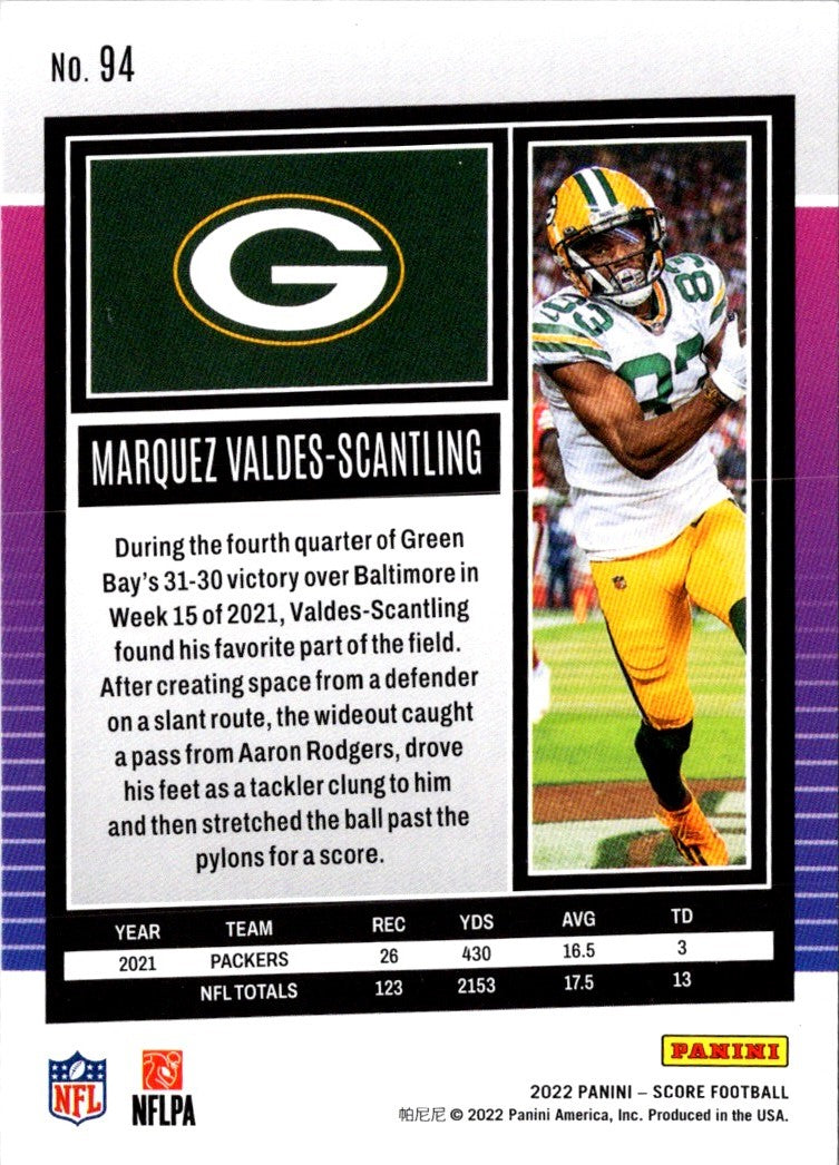 2022 Score Marquez Valdes-Scantling