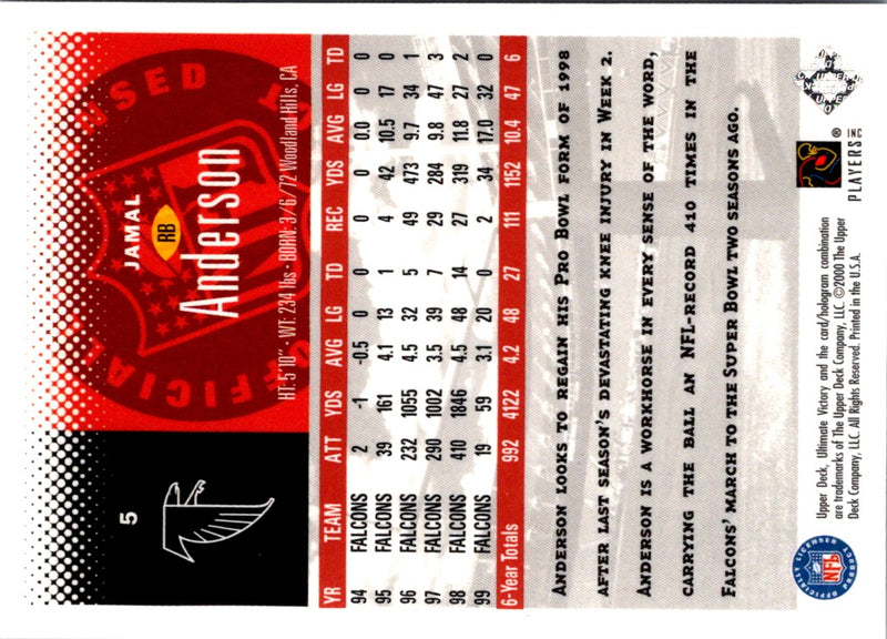 1998 Collector's Edge Supreme Season Review Jamal Anderson