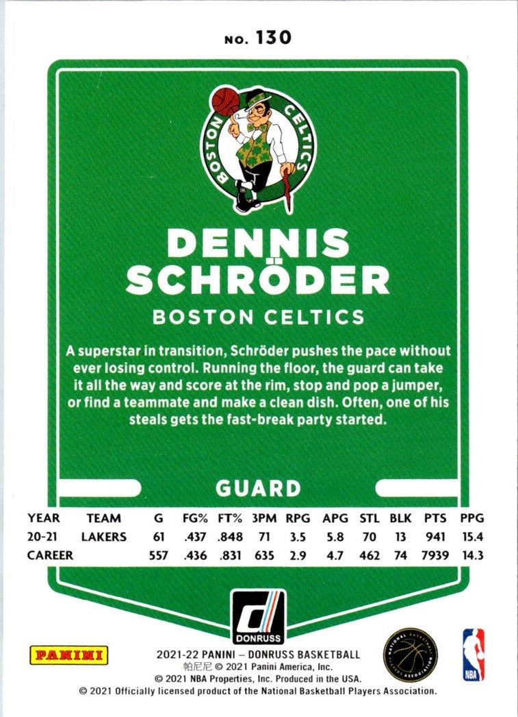 2021 Donruss Holo Green Dennis Schroder