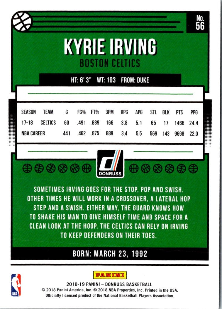 2018 Donruss Green Kyrie Irving