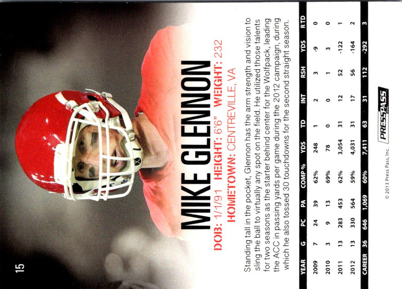 2013 Press Pass Mike Glennon