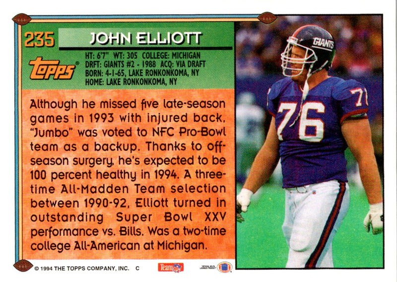 1994 Topps John Elliott