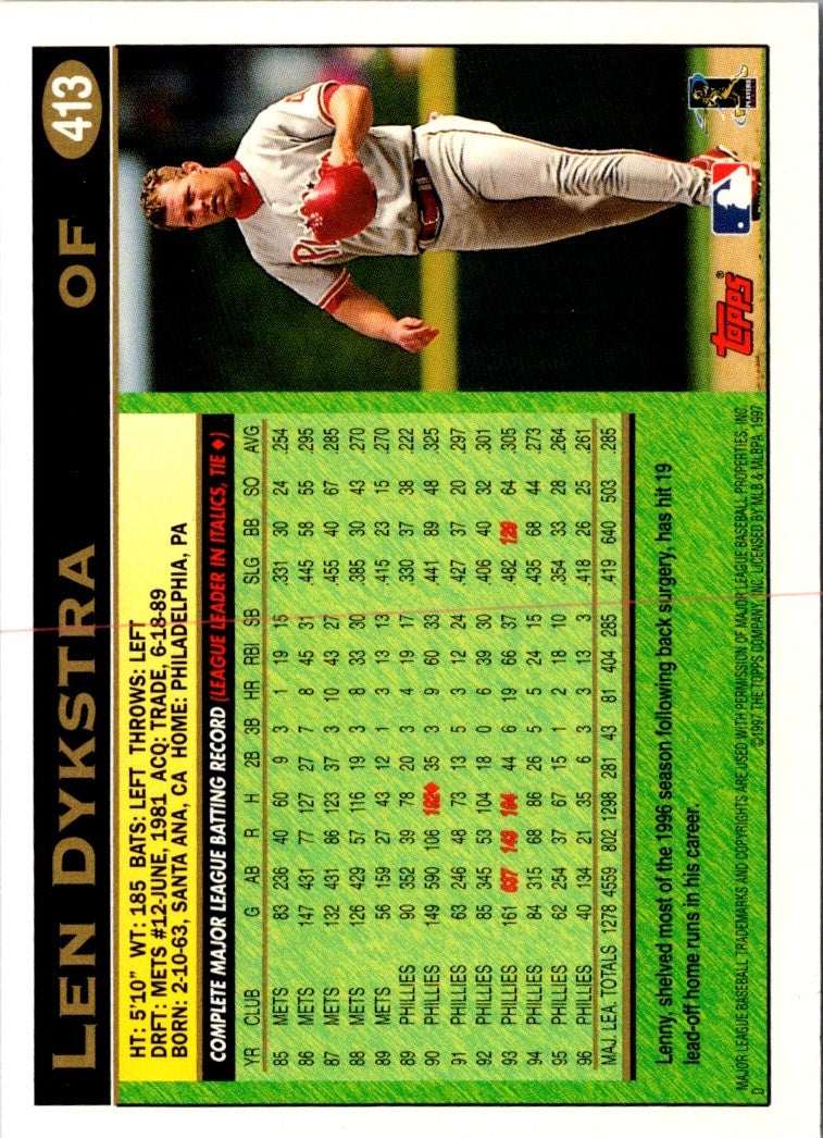 1997 Topps Lenny Dykstra