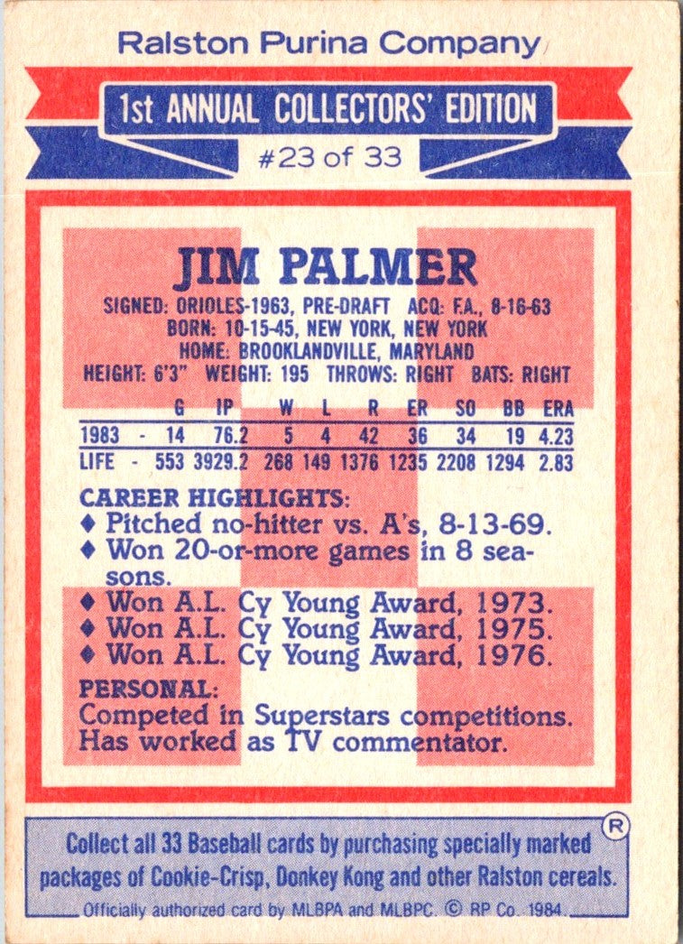 1984 Topps Jim Palmer