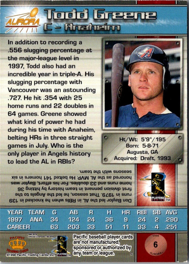 1998 Pacific Aurora Todd Greene