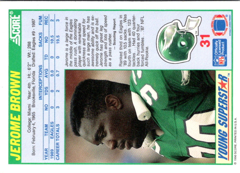 1990 Score Young Superstars Jerome Brown