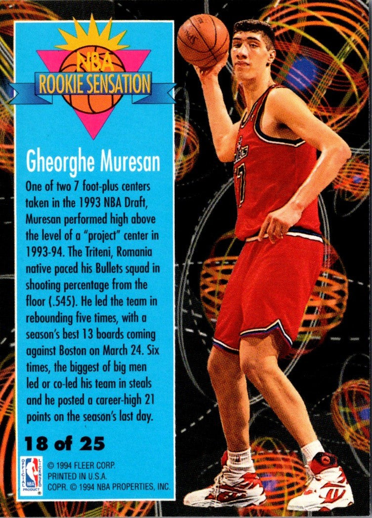 1994 Fleer Rookie Sensations Gheorghe Muresan