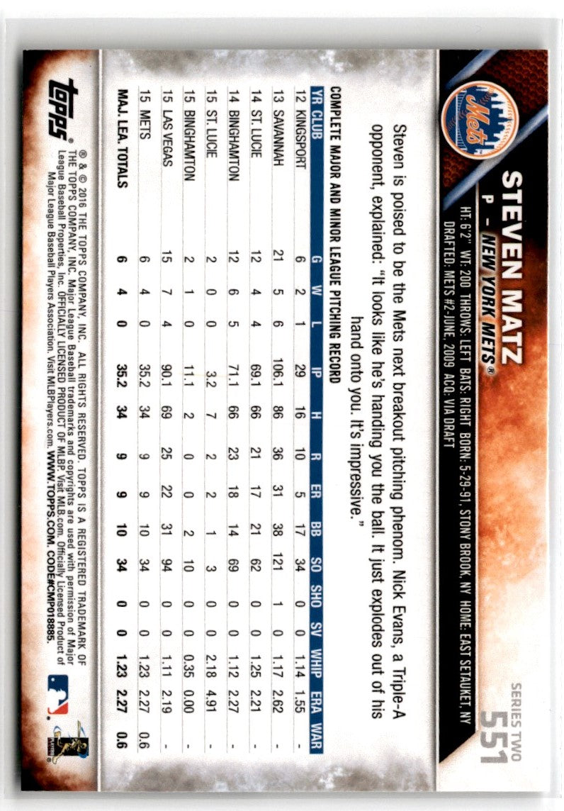 2016 Topps Mini Steven Matz