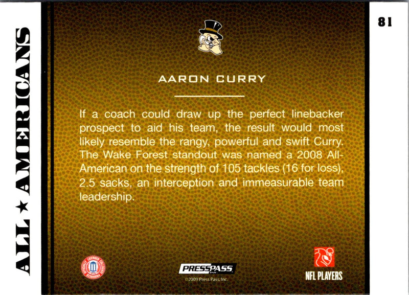2009 Press Pass Aaron Curry