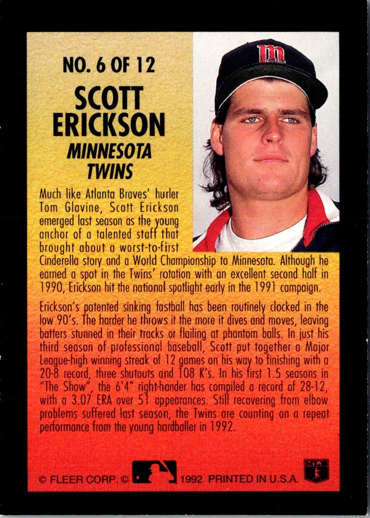 1992 Fleer Smoke 'N Heat Scott Erickson