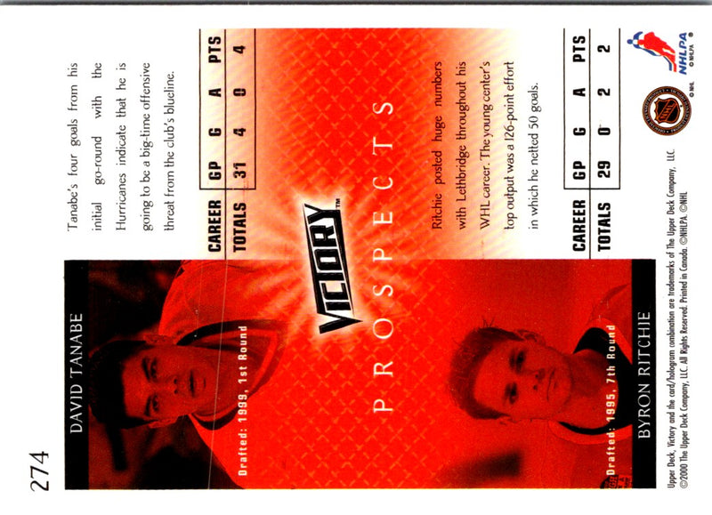 2000 Upper Deck Victory David Tanabe/Byron Ritchie