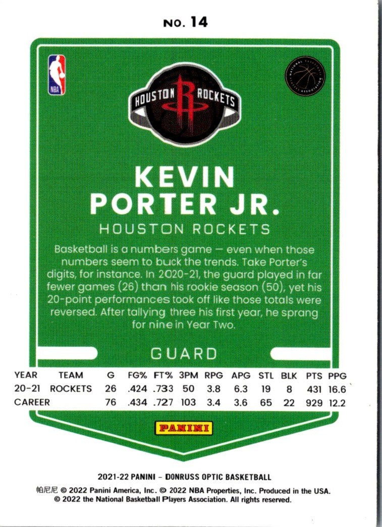 2021 Donruss Optic Red Kevin Porter Jr.