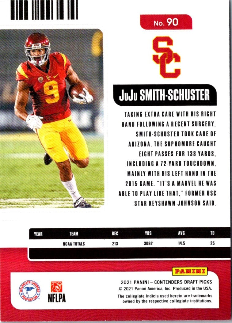 2021 Panini Contenders Draft Picks Game Ticket Red JuJu Smith-Schuster