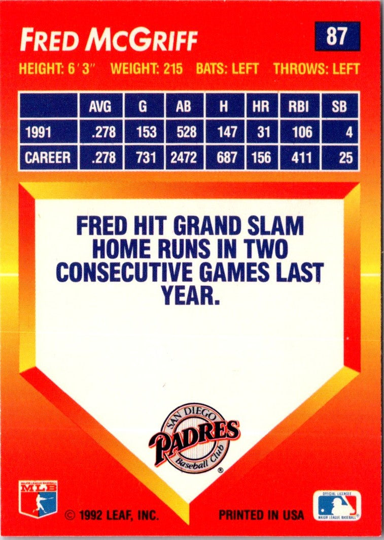 1992 Triple Play Fred McGriff