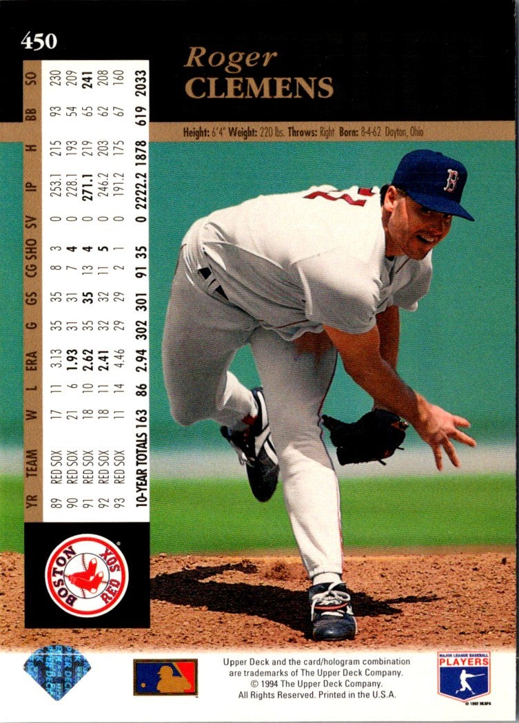 1994 Upper Deck Roger Clemens