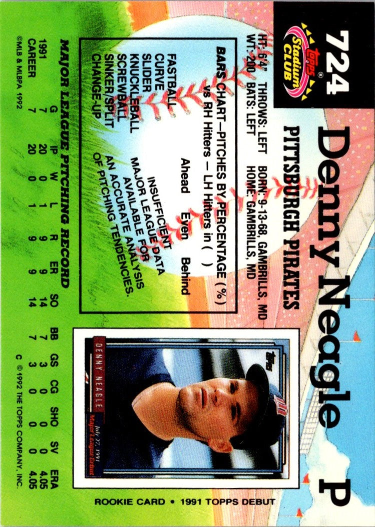 1992 Stadium Club Denny Neagle