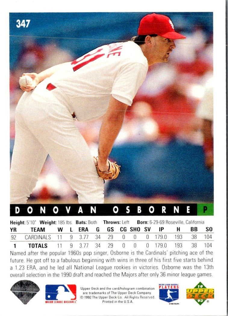 1993 Upper Deck Gold Hologram Donovan Osborne