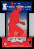 2003 Playoff Prestige Inside the Numbers Alfonso Soriano #IN-17 0011/2002