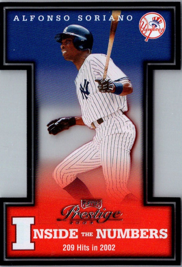 2003 Playoff Prestige Inside the Numbers Alfonso Soriano #IN-17 0011/2002