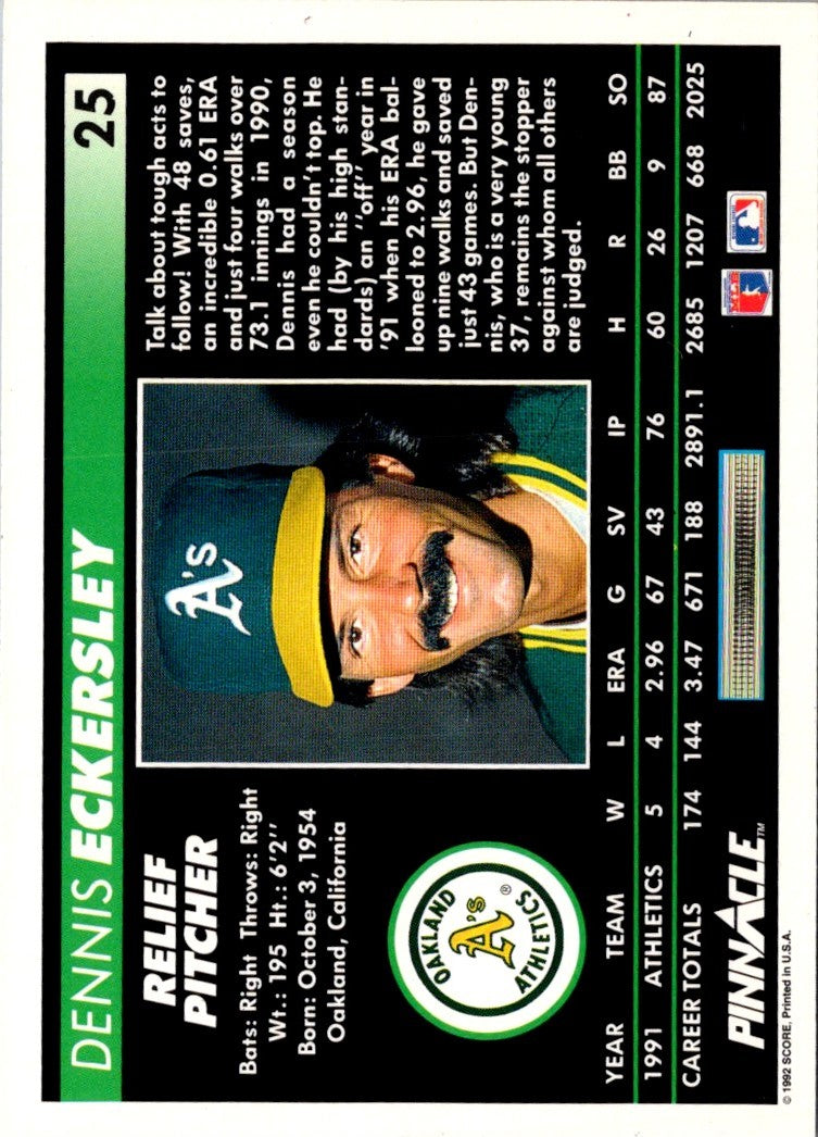 1992 Pinnacle Dennis Eckersley