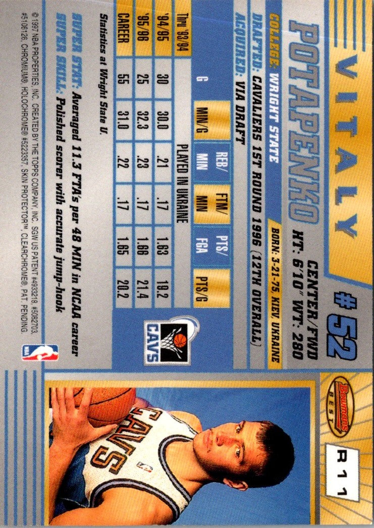 1996 Bowman's Best Vitaly Potapenko