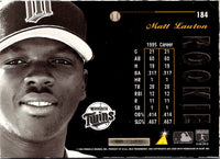 1996 Pinnacle Aficionado Matt Lawton #184 Rookie
