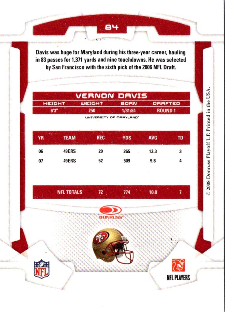 2008 Leaf Rookies & Stars Vernon Davis