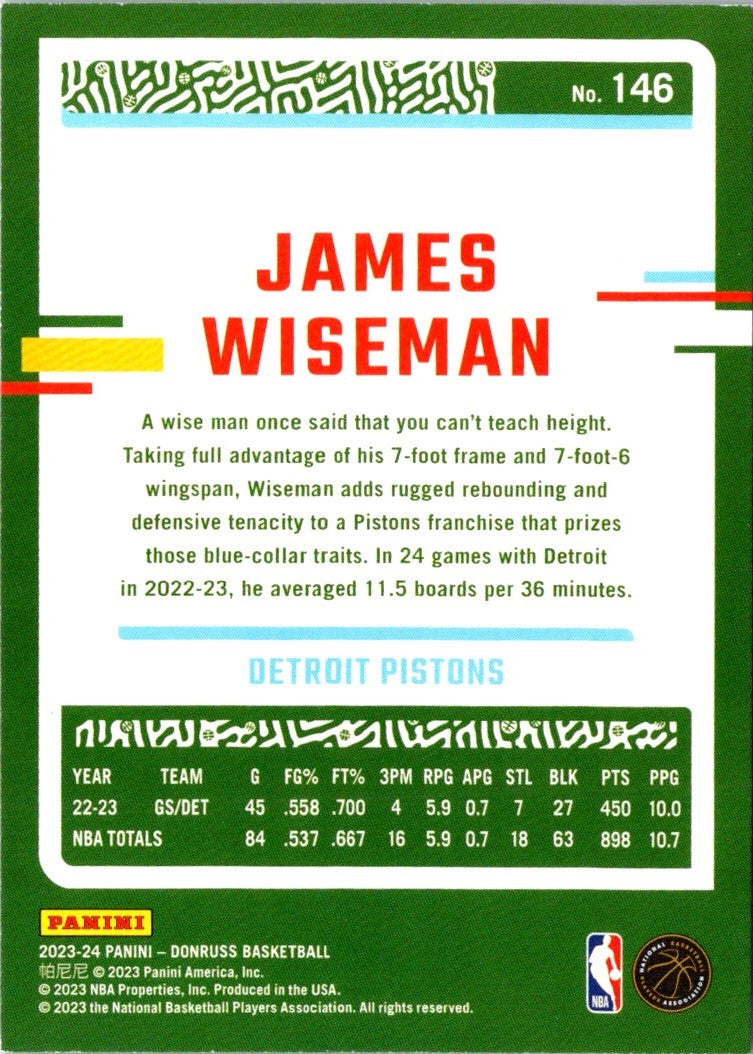 2023 Donruss James Wiseman