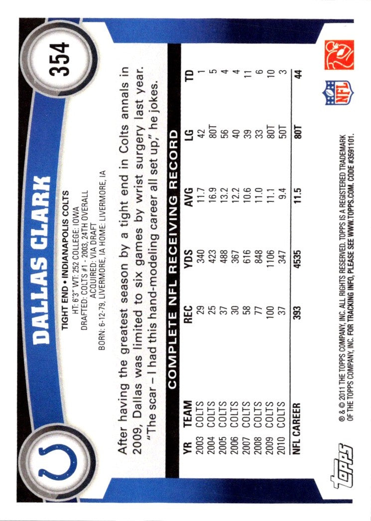 2011 Topps Dallas Clark