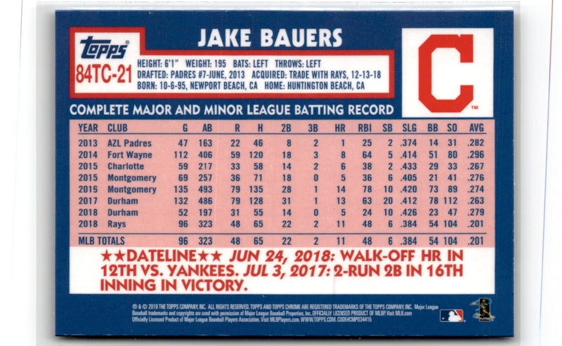 2018 Topps Chrome Jake Bauers