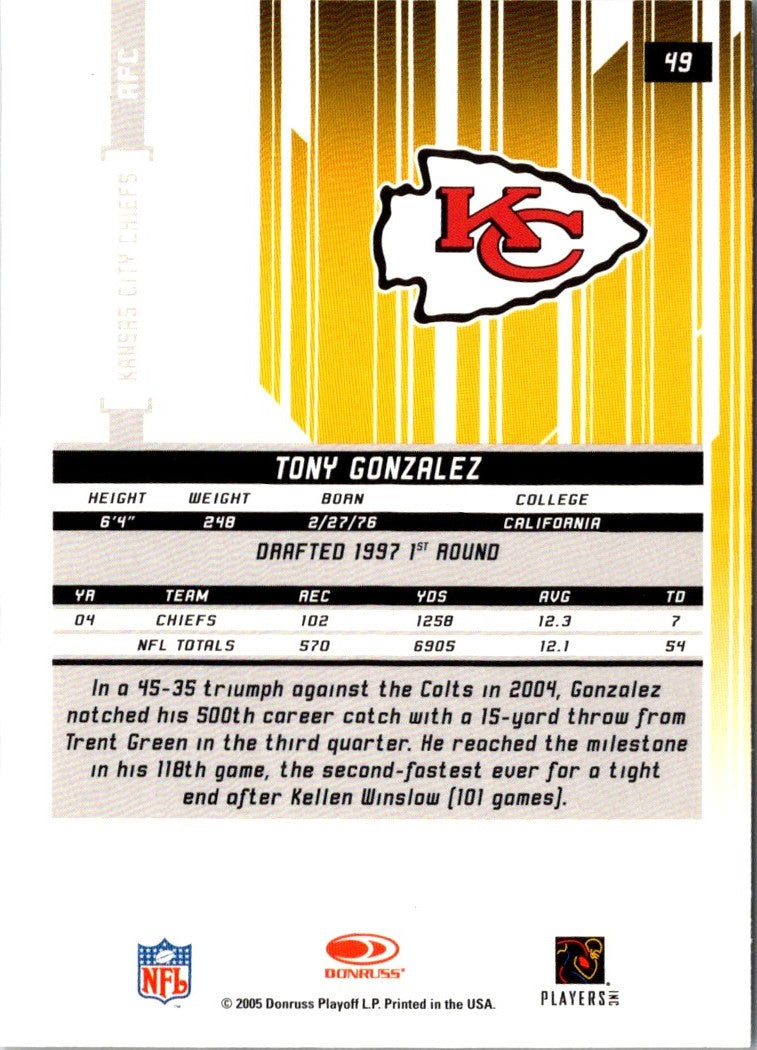 2005 Leaf Rookies & Stars Tony Gonzalez